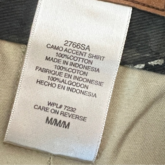 Mossy Oak Heavy Cotton Camo Accent Green Button Down Shirt Medium - Picture 6 of 11